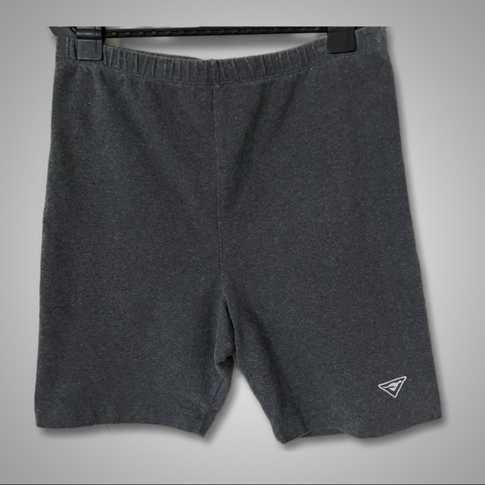 Vintage 1990s grey cheetah biker workout shorts